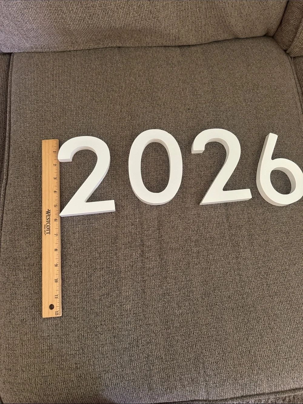 Graduation - White Decorative Numbers 2026 - Set of Wooden Numerals